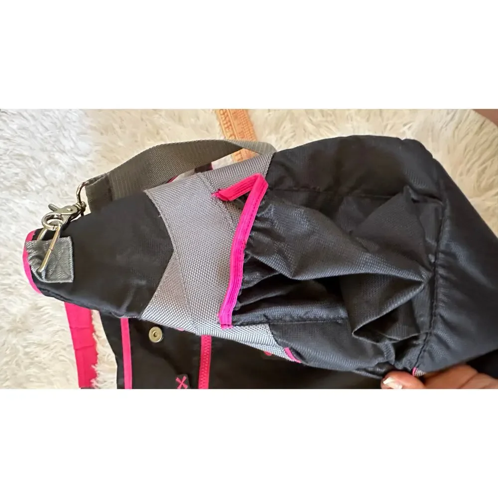 Fit & Fresh Insulated Lunch Tote Bag Black Gray Pink Large Zip Closure